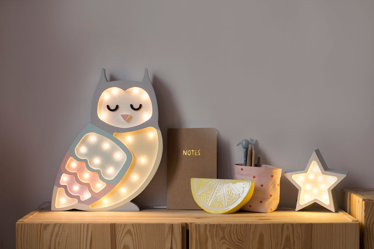 Little Lights Yövalo, Owl Rainbow Pastel
