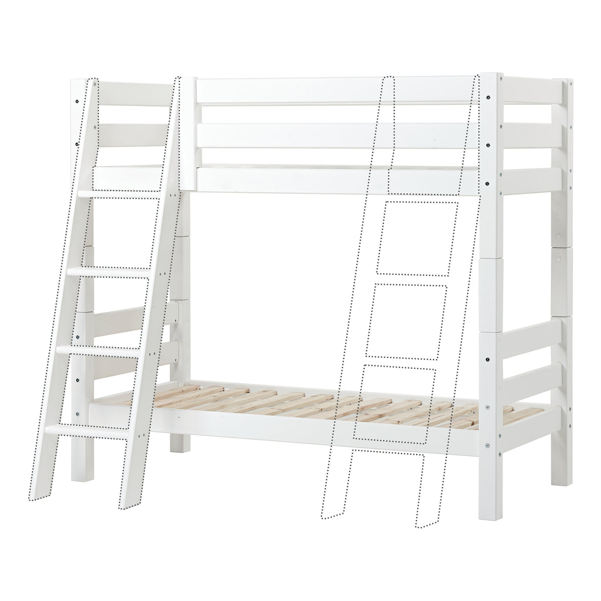 Hoppekids, ECO Luxury, Korkea Kerrossänky (Muunneltava) 70x160 cm, White