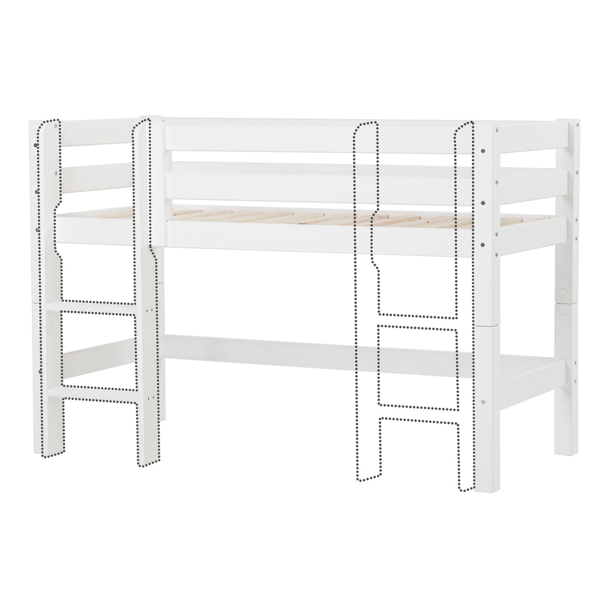 Hoppekids, ECO Luxury, Loft bed 70x160 cm, White