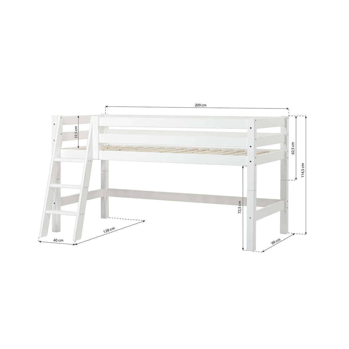 Hoppekids, ECO Luxury, Parvisänky 90x200 cm, White