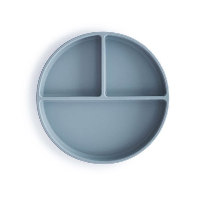 Mushie, Silikonilautanen Imukupilla, Powder Blue