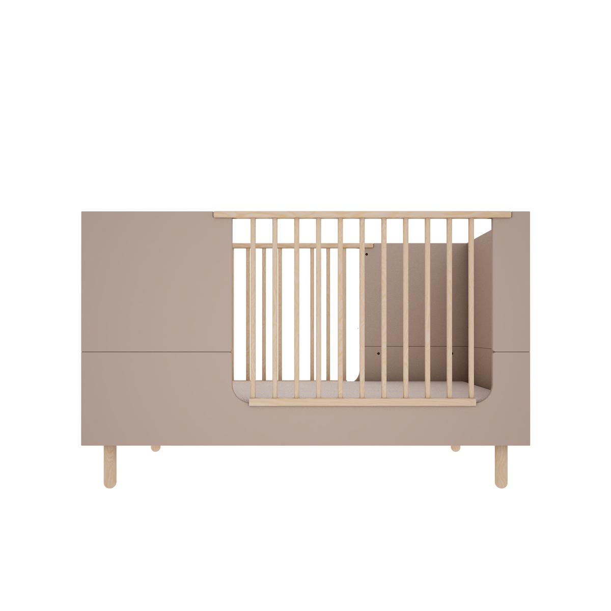 Wood Luck Design, Pinnasänky & Juniorisänky 2 IN 1, 70x140 cm, Truffle