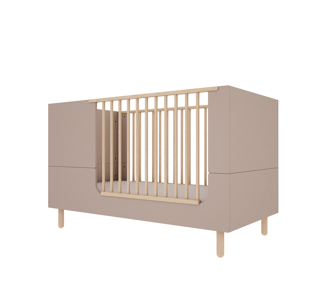Wood Luck Design, Pinnasänky & Juniorisänky 2 IN 1, 70x140 cm, Truffle