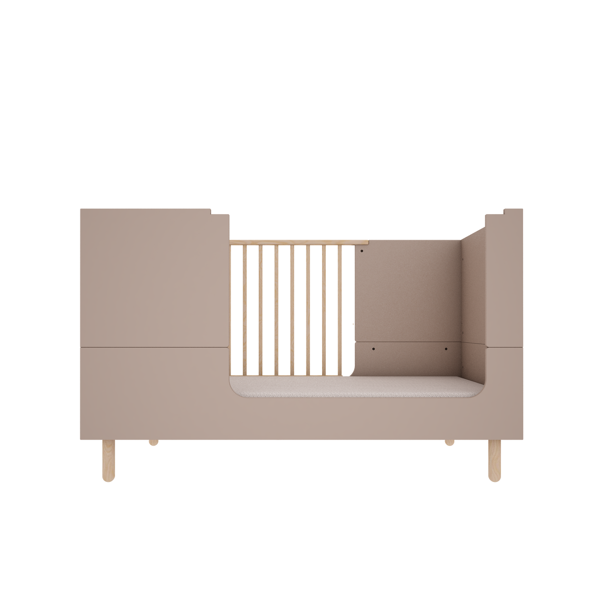 Wood Luck Design, Pinnasänky & Juniorisänky 2 IN 1, 70x140 cm, Truffle