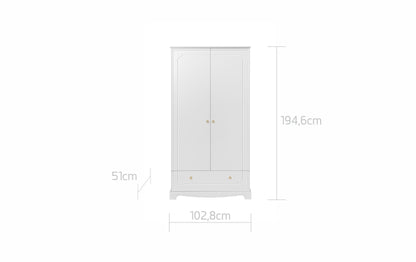 Bellamy, Royal, Vaatekaappi 2 ovea, White