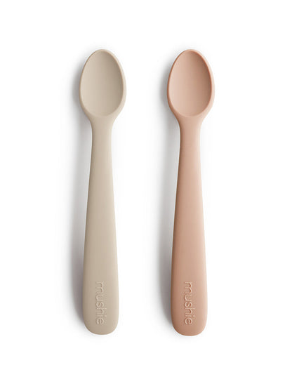 Mushie, Silikoni Lusikkasetti 2kpl, Blush/Shifting Sand