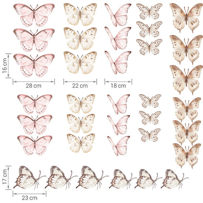 Pastelowe Love, Seinätarra Setti, Butterflies