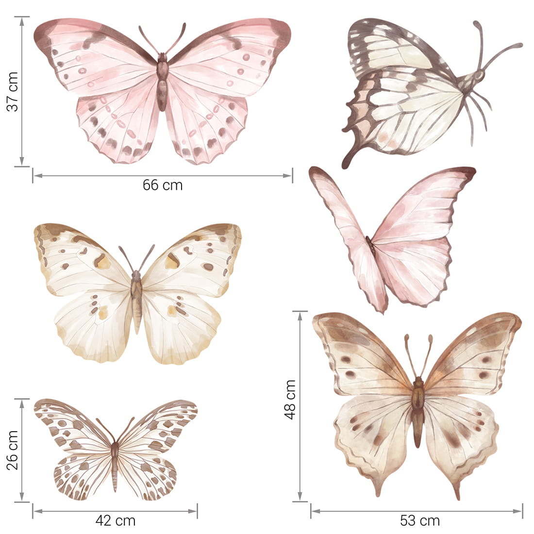 Pastelowe Love, Seinätarra Setti L, Butterflies