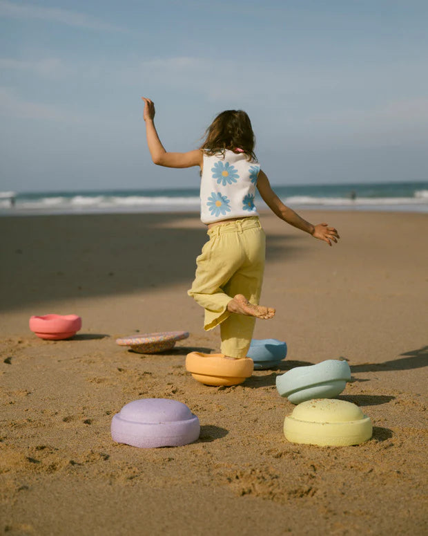Stapelstein, Rainbow 6 kpl Setti + Balance Board, Super Confetti Pastel