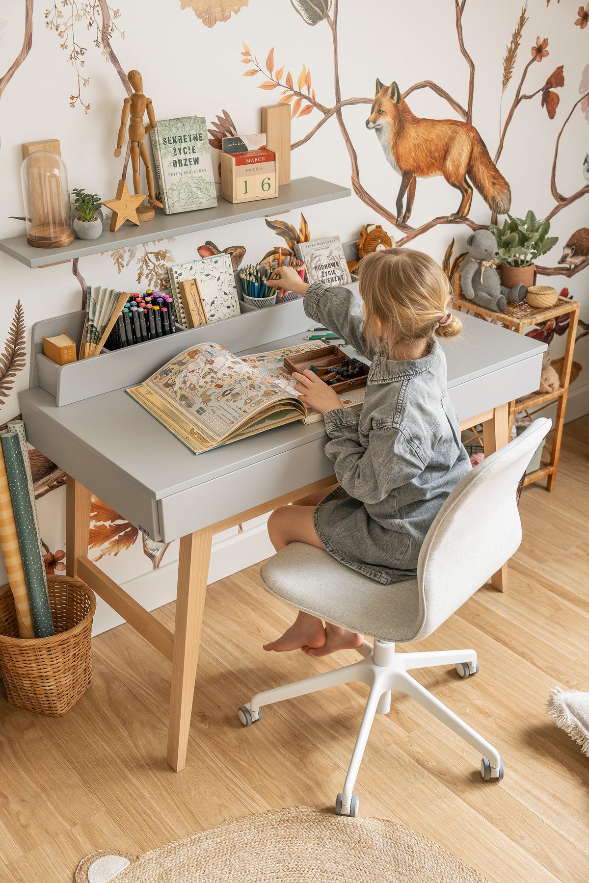 Pinio, Swing Desk, Grey