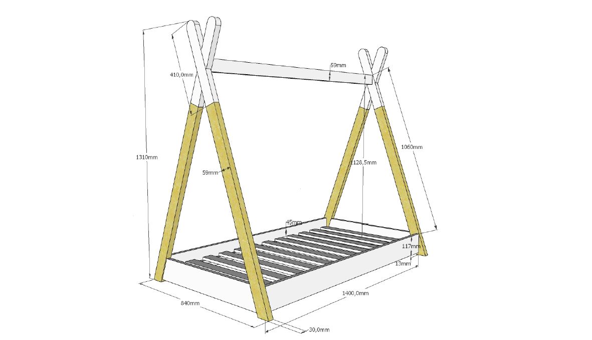 Vipack, Tipi Sänky, 2 kokoa