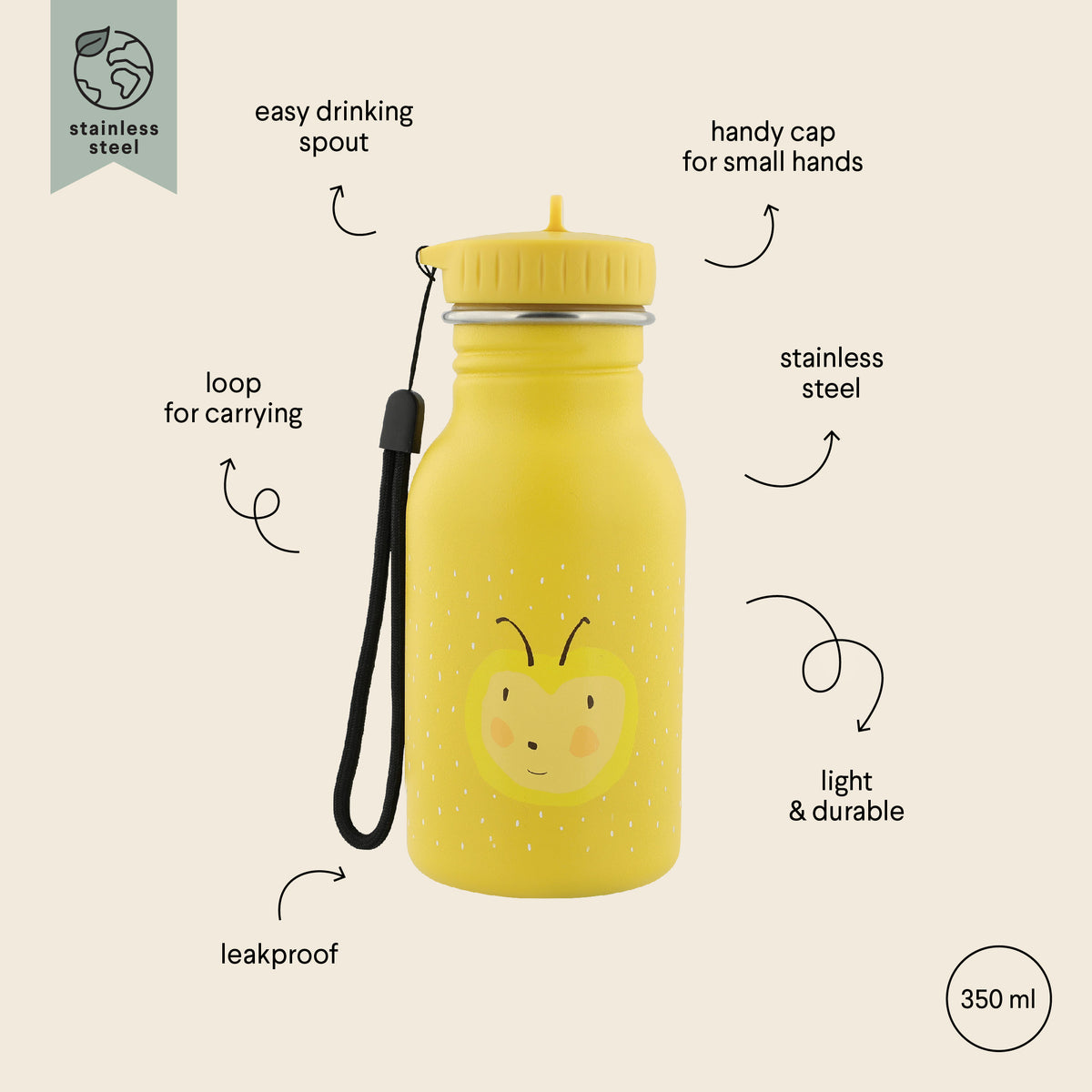 Trixie Baby Juomapullo 350ml, Mrs. Bumblebee