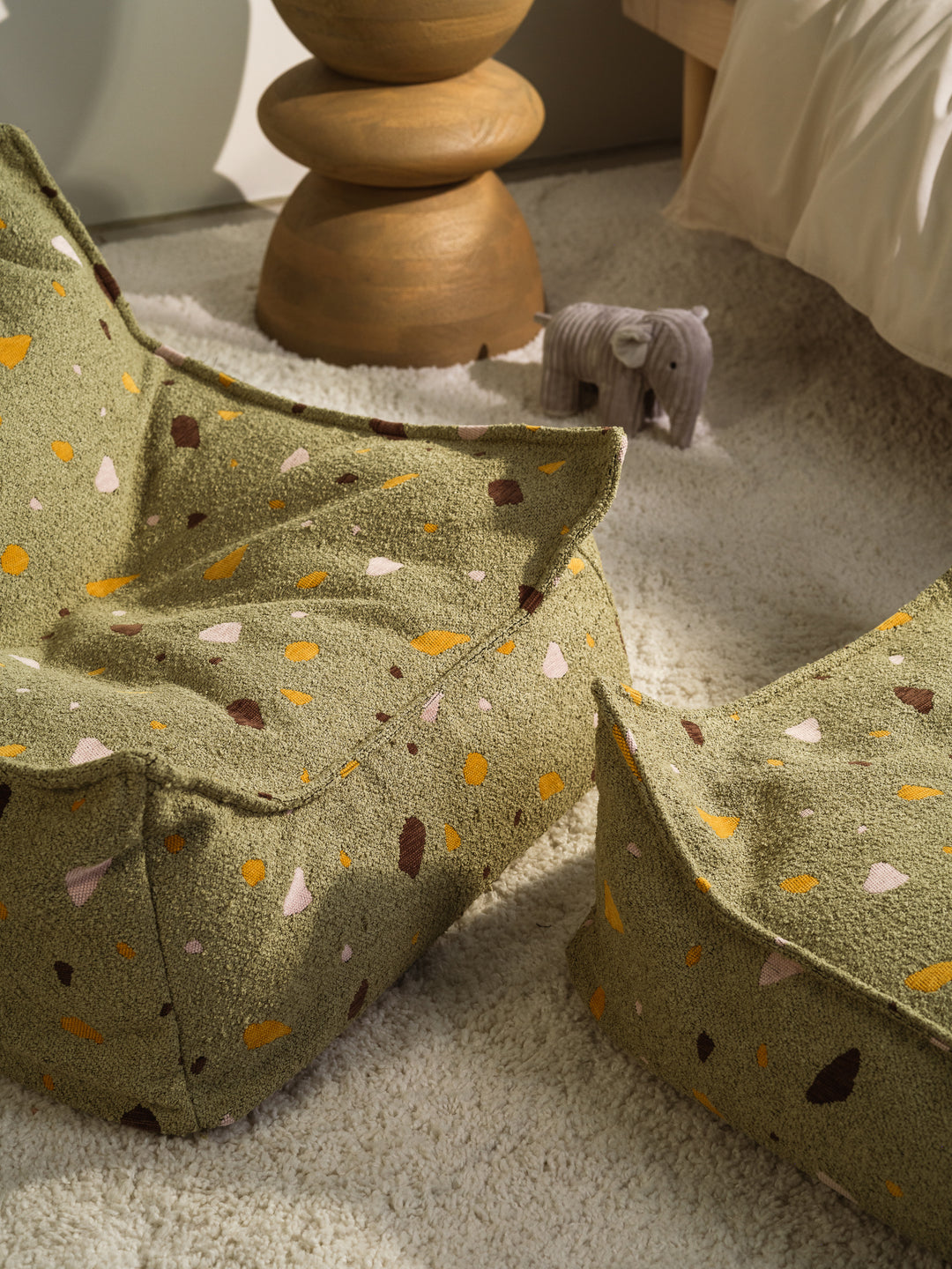 Wigiwama Bean Bag Chair, Terrazzo Moss