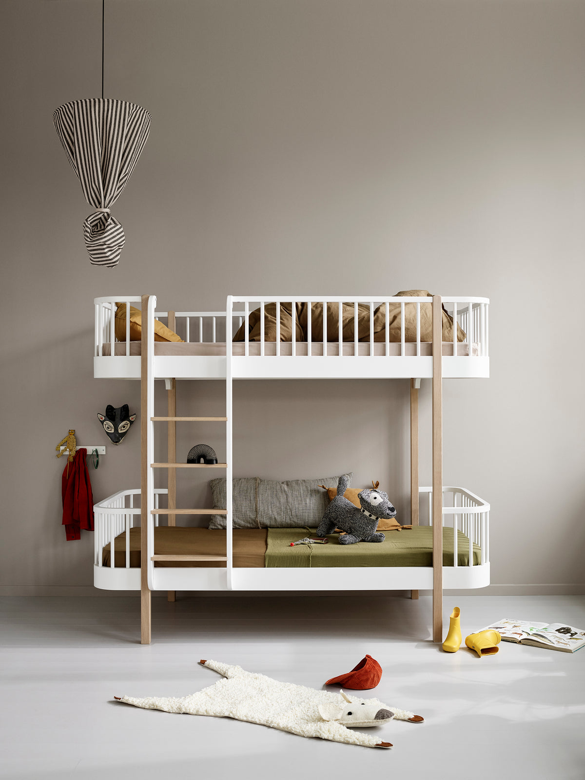 Oliver Furniture, Wood Original, Korkea Kerrossänky 90x200, White/Oak