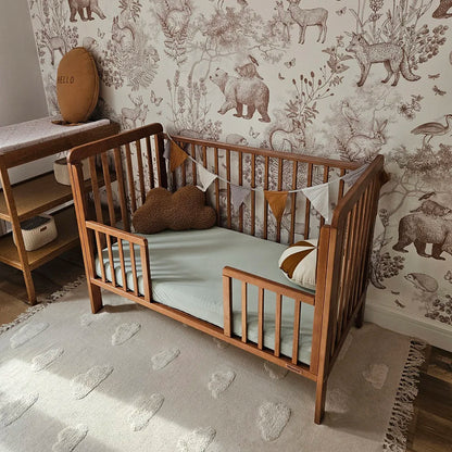 Woodies, Classic, Cot Bed (60x120 cm) Safety Rail Daybed, Walnut
