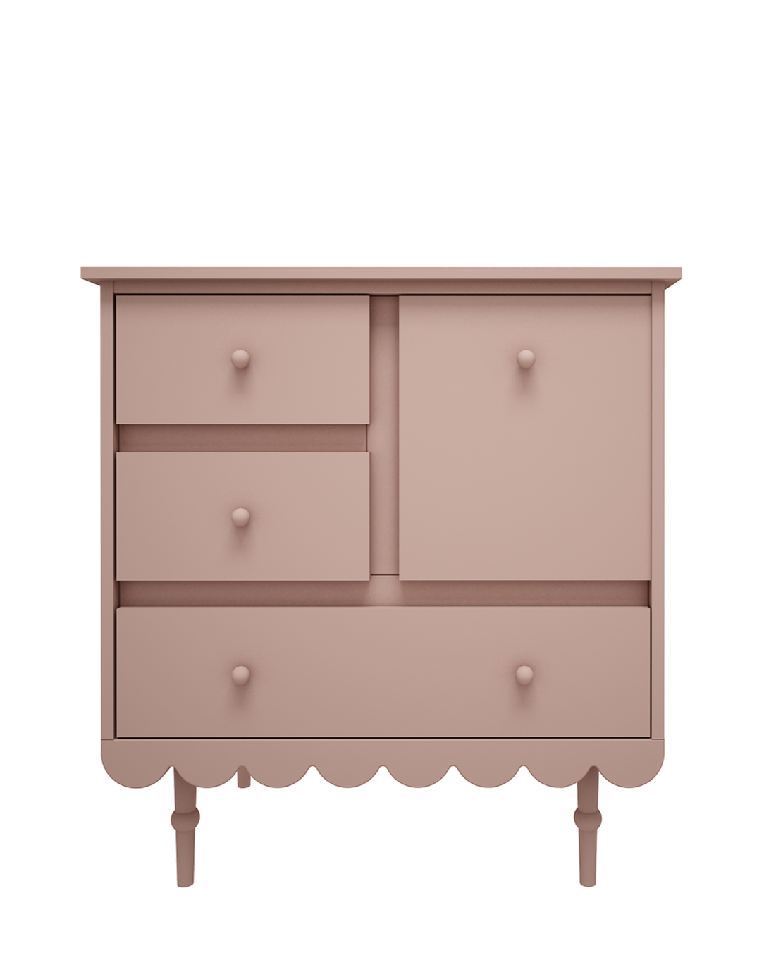 Wood Luck Design, Dresser Short, Babushka Natural Pink