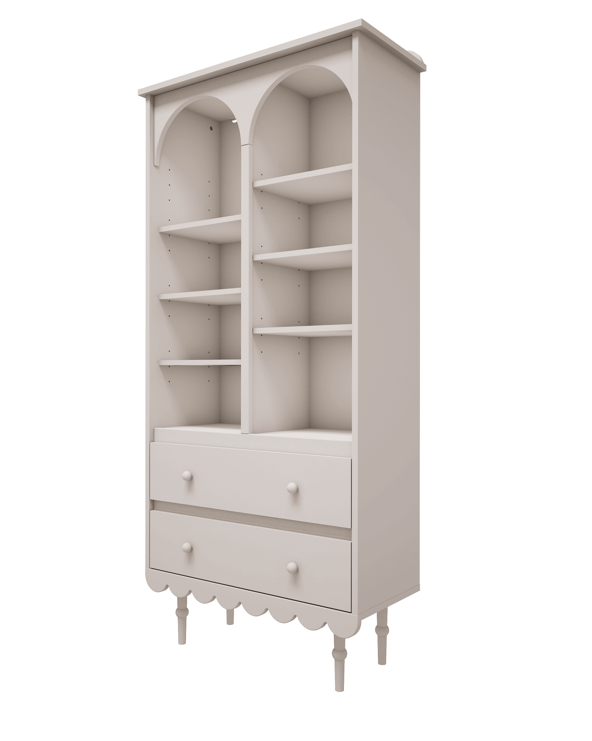Wood Luck Design, Bookcase Tall, Babushka White