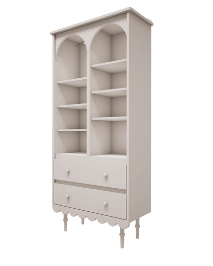 Wood Luck Design, Bookcase Tall, Babushka White