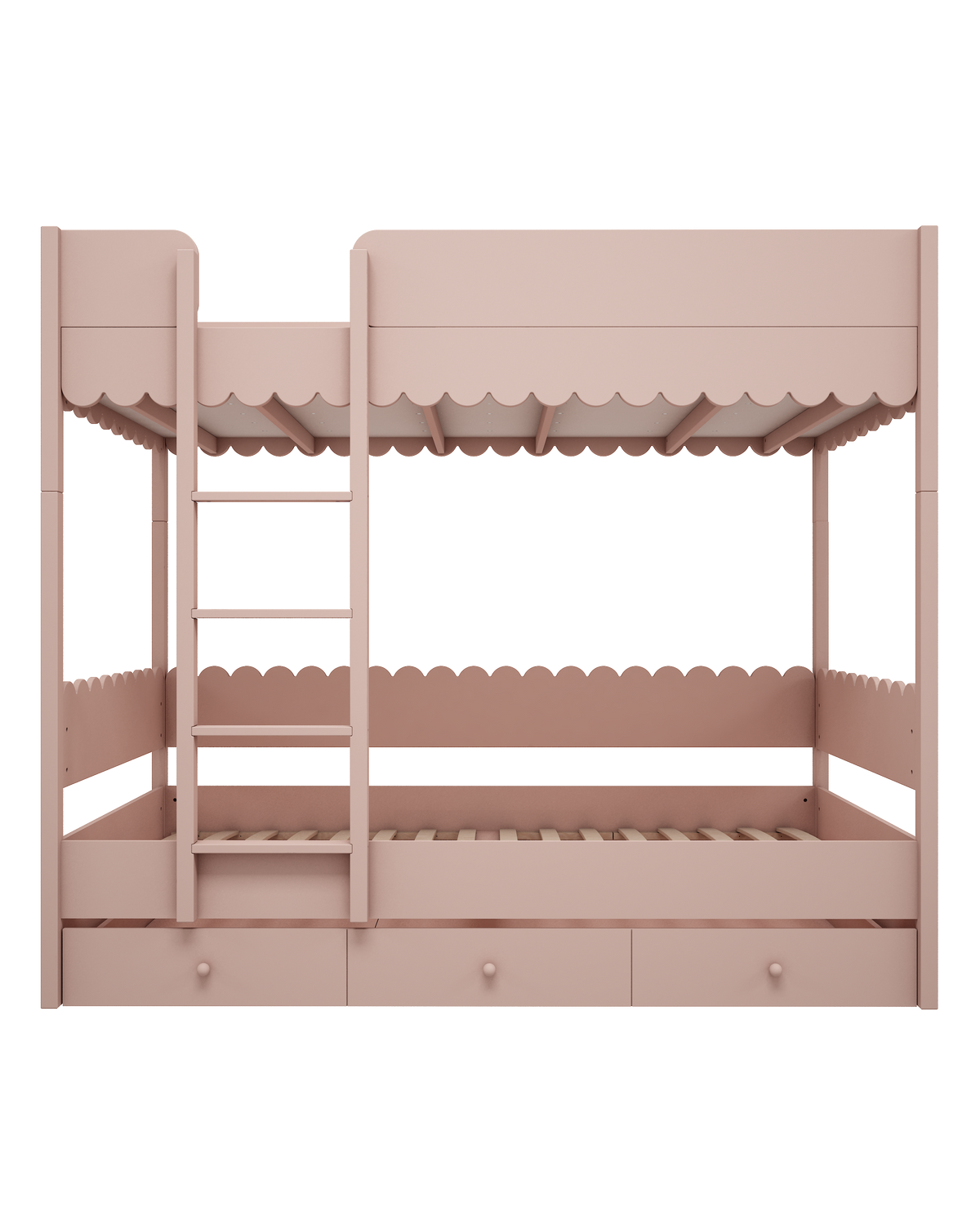 Wood Luck Design, Bunk Bed 90x200, Babushka Pink