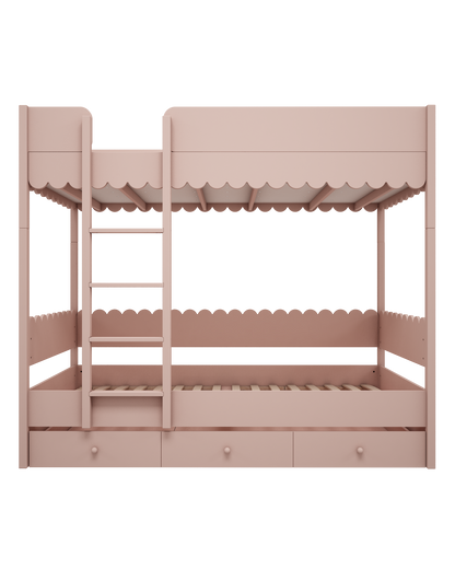 Wood Luck Design, Bunk Bed 90x200, Babushka Pink