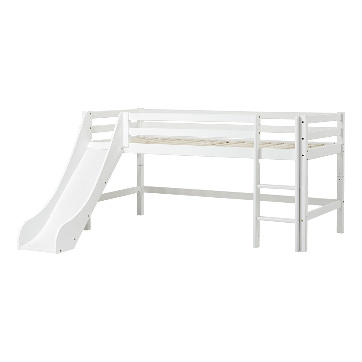 Hoppekids, ECO Dream, Loft Bed with Slide (Convertible) 90x200 cm, White