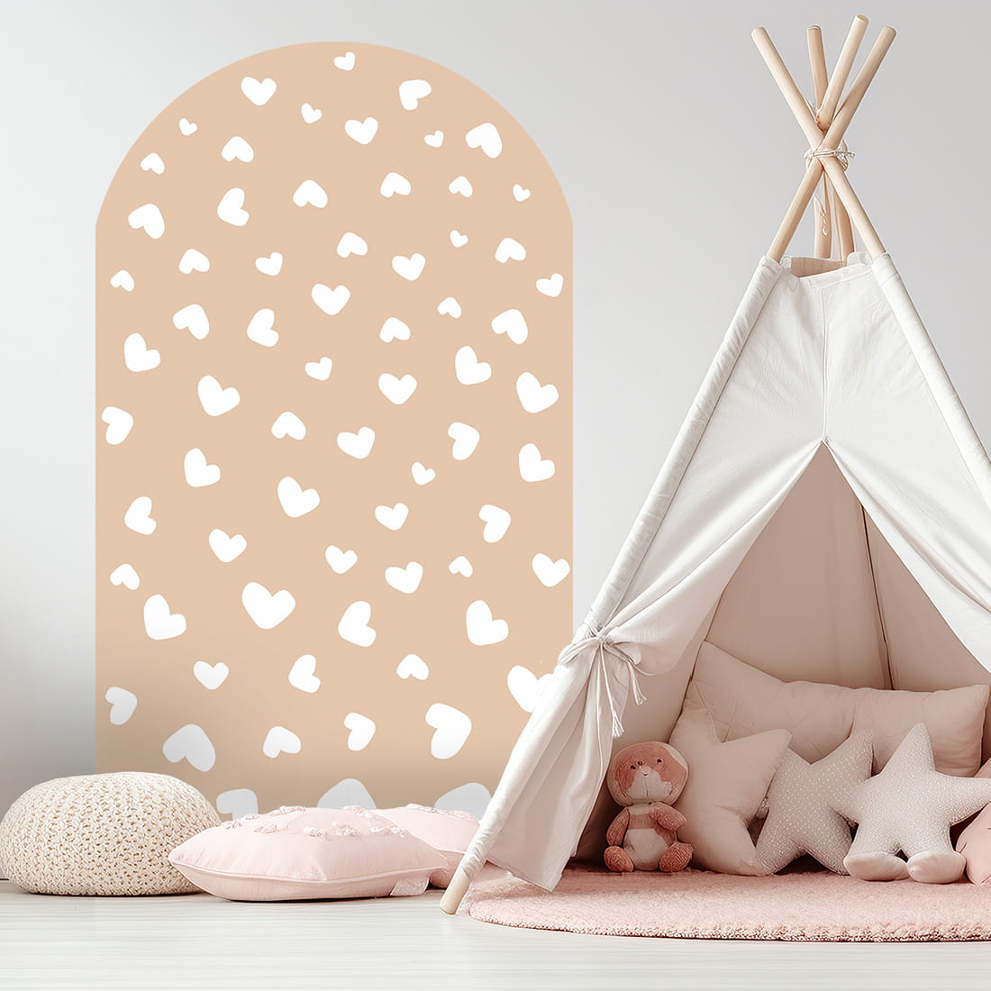 Pastelowe Love, Seinätarra Kaari, Beige Hearts