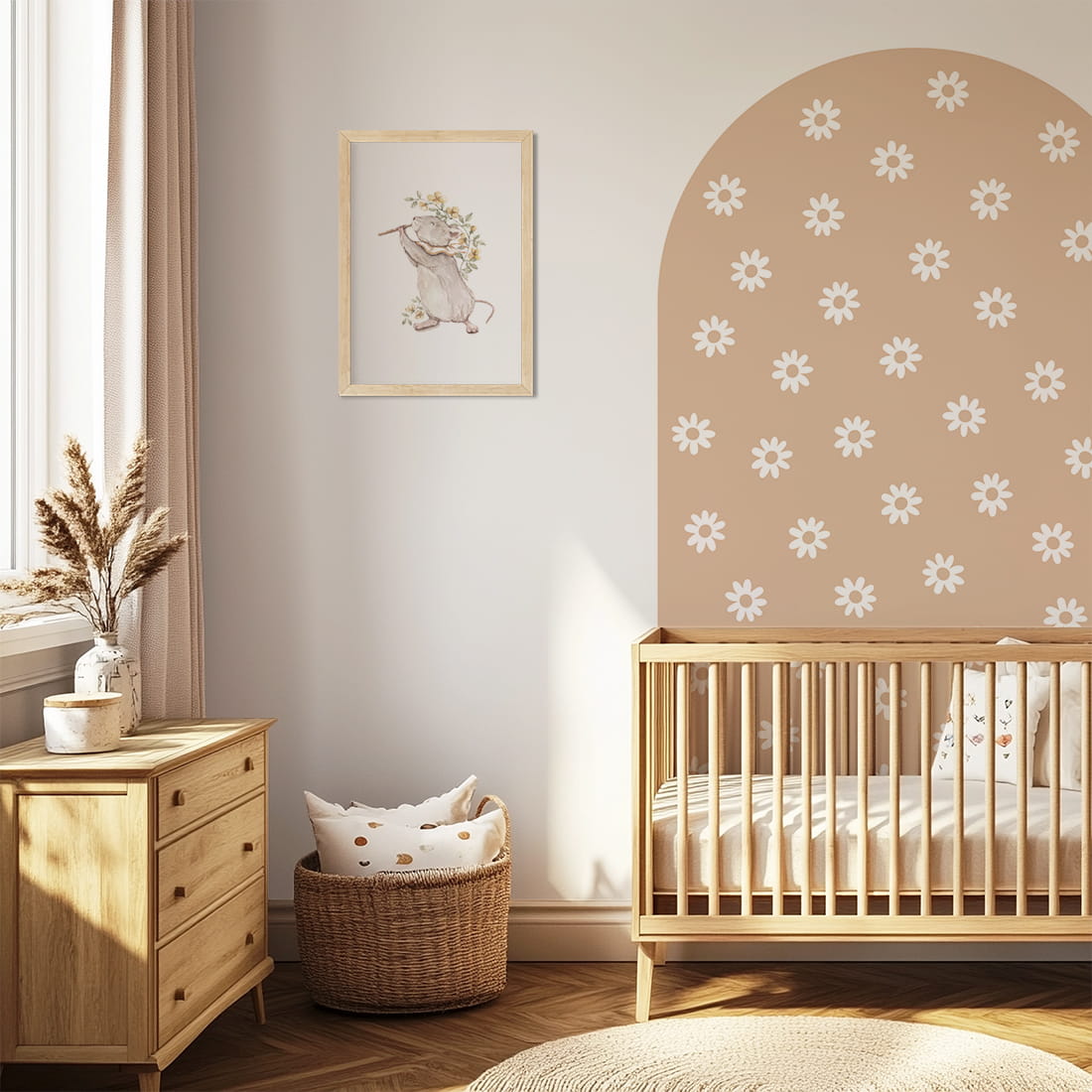 Pastelowe Love, Seinätarra Kaari, Beige Daisies