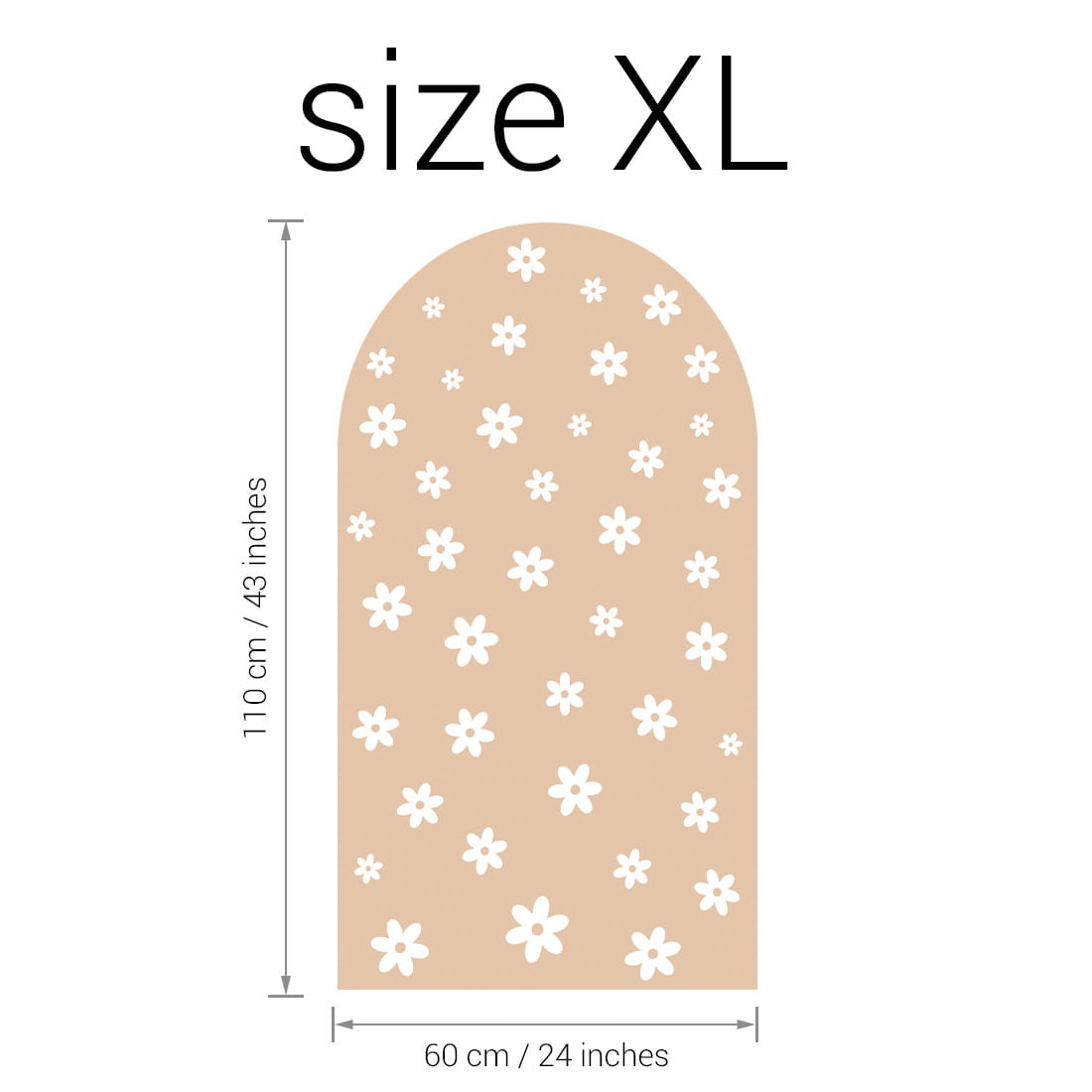 Pastel Love, Wall Decal Arch, Beige Daisies Mini