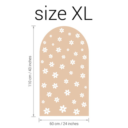 Pastel Love, Wall Decal Arch, Beige Daisies Mini