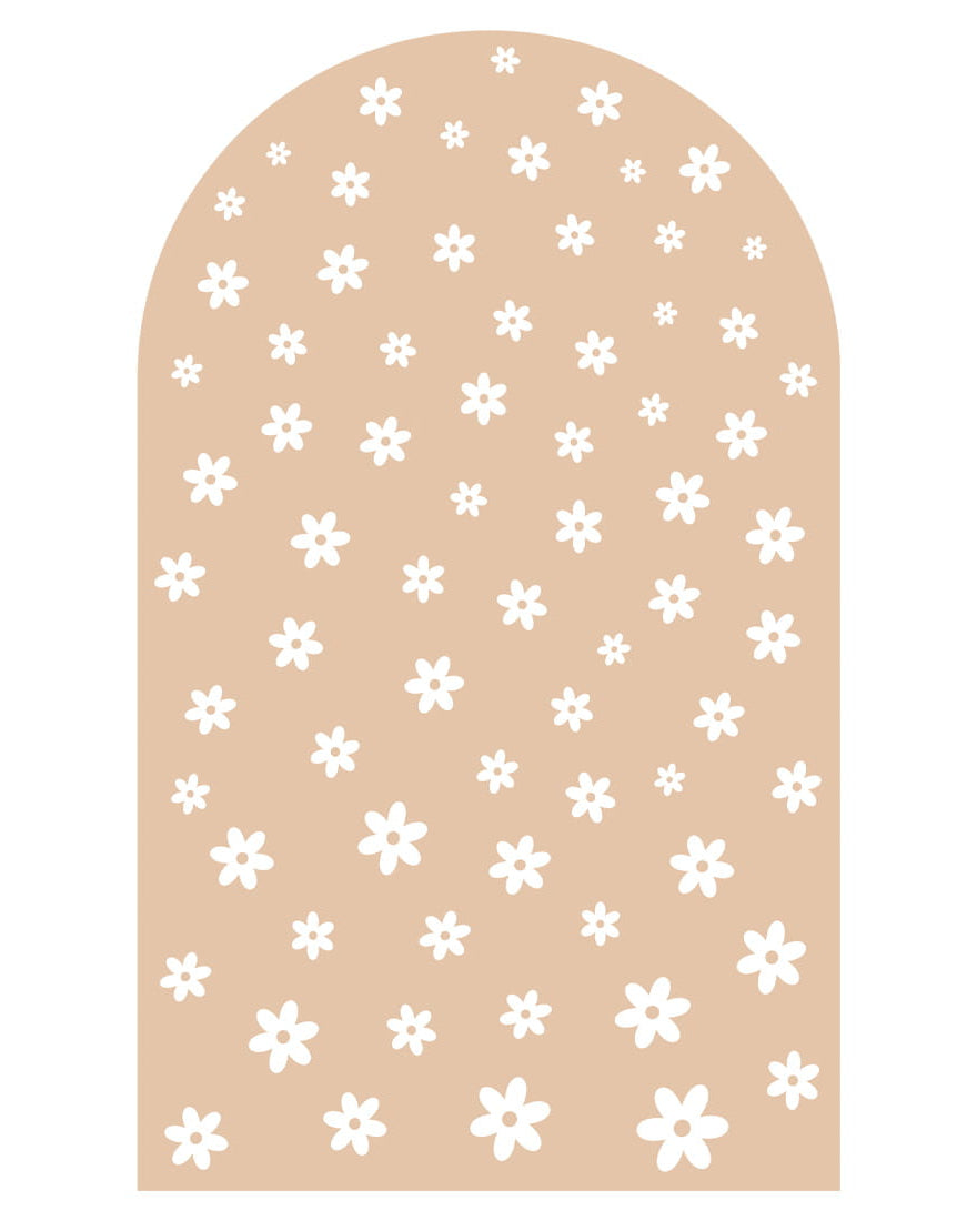 Pastel Love, Wall Decal Arch, Beige Daisies Mini