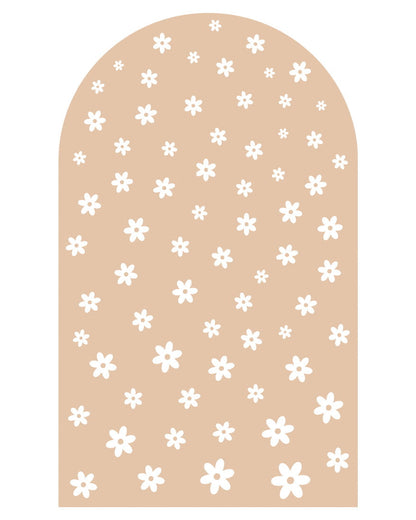 Pastel Love, Wall Decal Arch, Beige Daisies Mini
