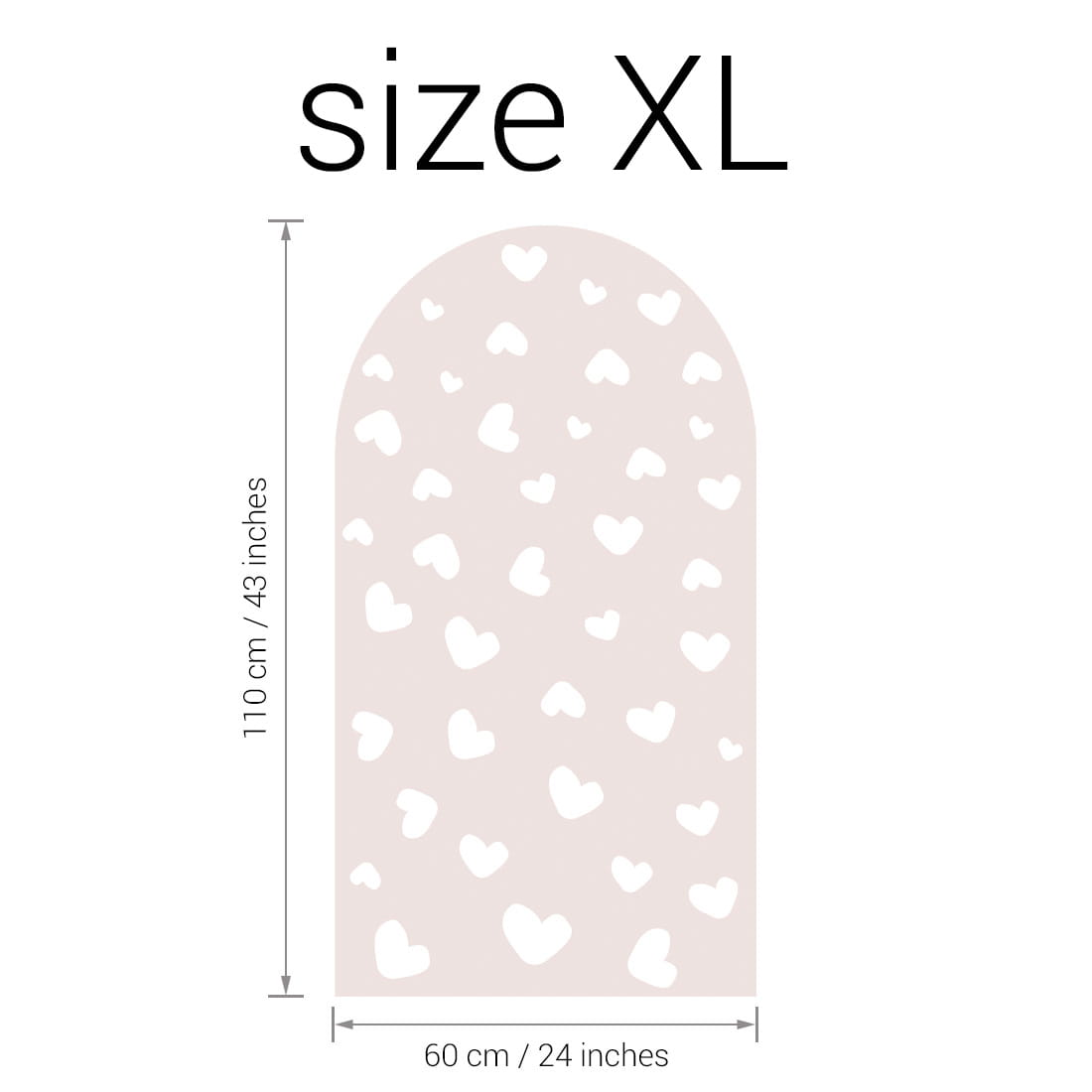 Pastel Love, Wall Decal Arch, Dusty Pink Hearts