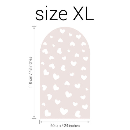 Pastel Love, Wall Decal Arch, Dusty Pink Hearts