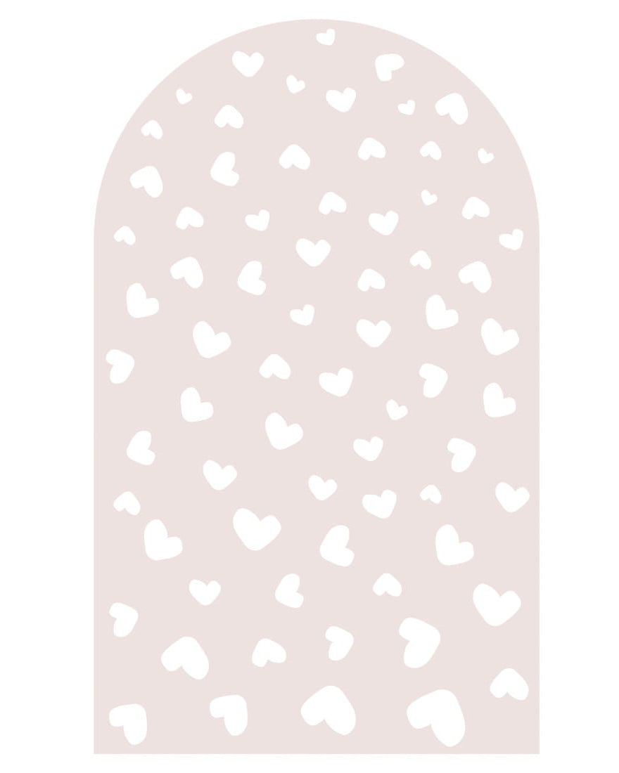 Pastel Love, Wall Decal Arch, Dusty Pink Hearts