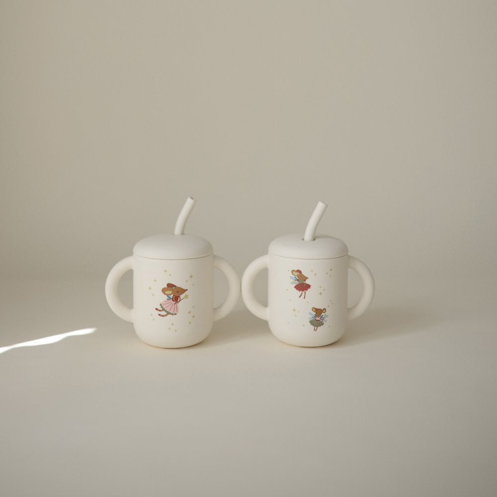 Mushie, Silicone Sippy Cup, Fairy Mice