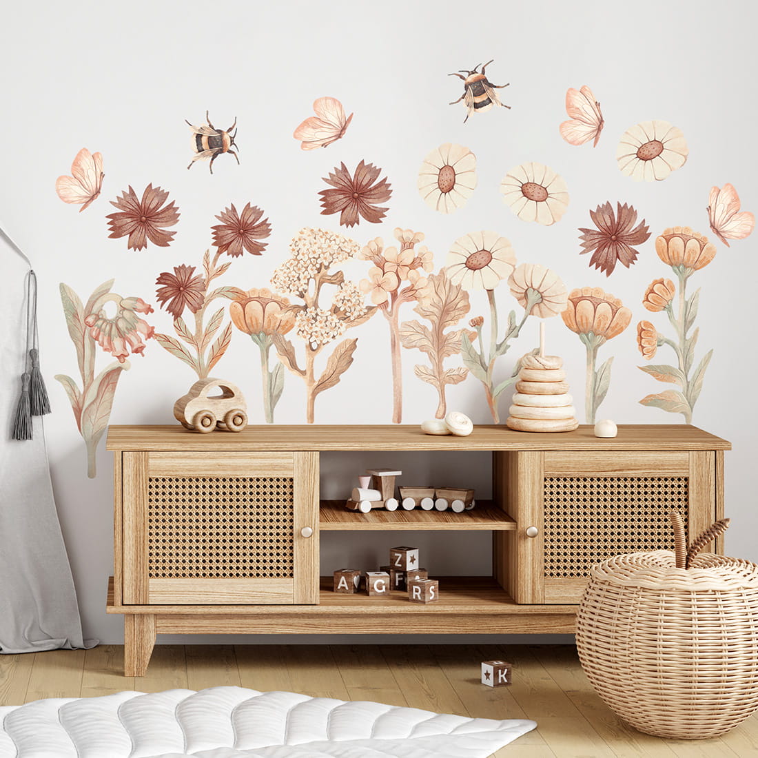 Pastel Love, Wall Decal Set, Flowers Boho 2