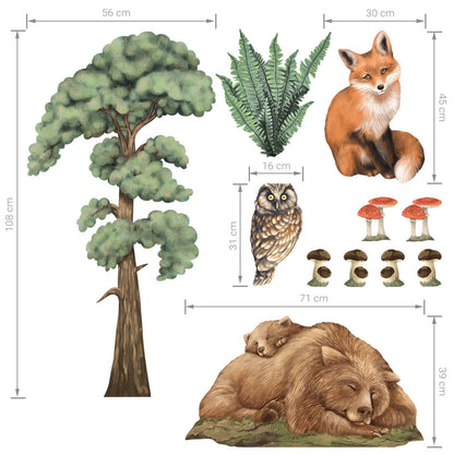 Pastel Love, Wall Decal Set, Forest Animals 1