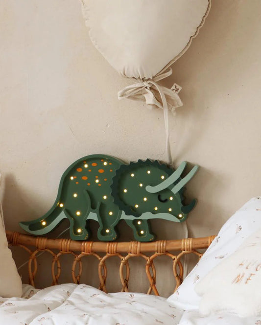 Little Lights, Night Light, Dino Triceratops Military Green