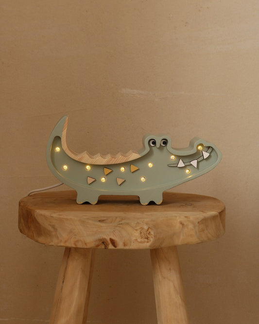 Little Lights Night light Crocodile, Pastel Khaki