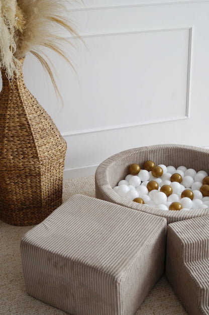 Leikkimoduuli + Pallomeri, Corduroy Beige