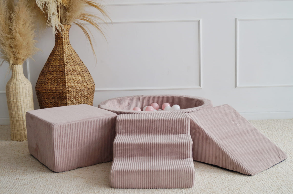 Leikkimoduuli + Pallomeri, Corduroy Dirty Pink