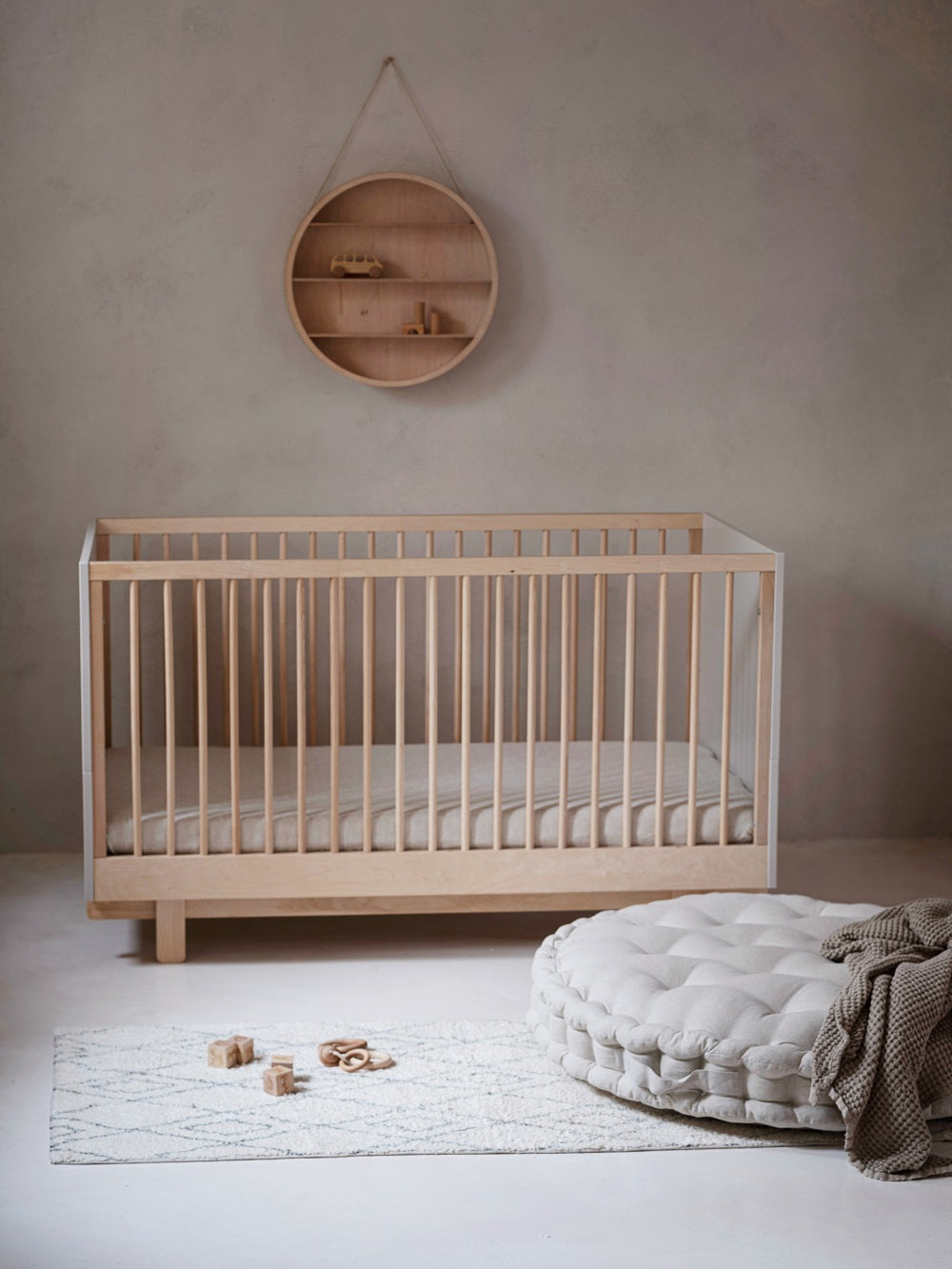 Wood Luck Design, Spjälsäng &amp; Juniorsäng 2 I 1, 70x140 cm, Basic White