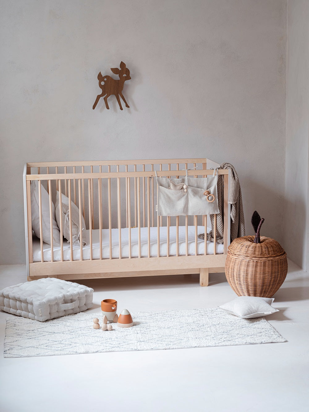 Wood Luck Design, Spjälsäng &amp; Juniorsäng 2 I 1, 70x140 cm, Basic White