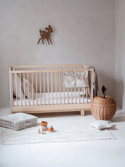 Wood Luck Design, Spjälsäng &amp; Juniorsäng 2 I 1, 70x140 cm, Basic White