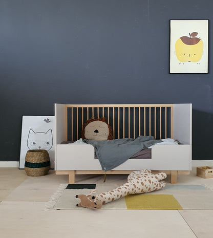 Wood Luck Design, Spjälsäng &amp; Juniorsäng 2 I 1, 70x140 cm, Basic White