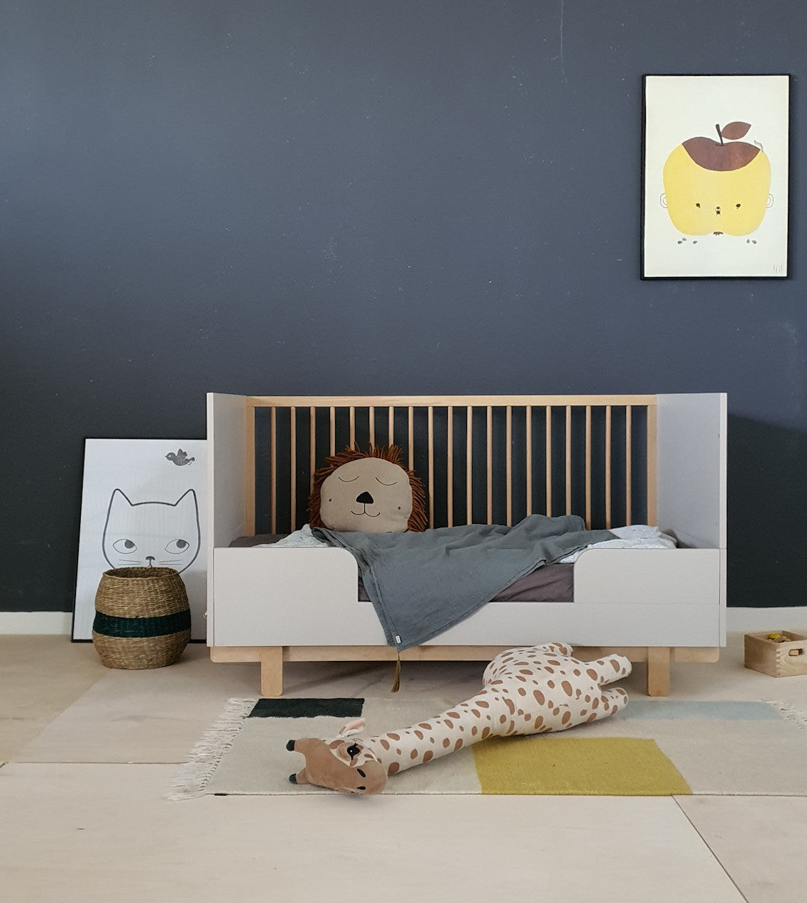 Wood Luck Design, Spjälsäng &amp; Juniorsäng 2 I 1, 70x140 cm, Basic Cashmere