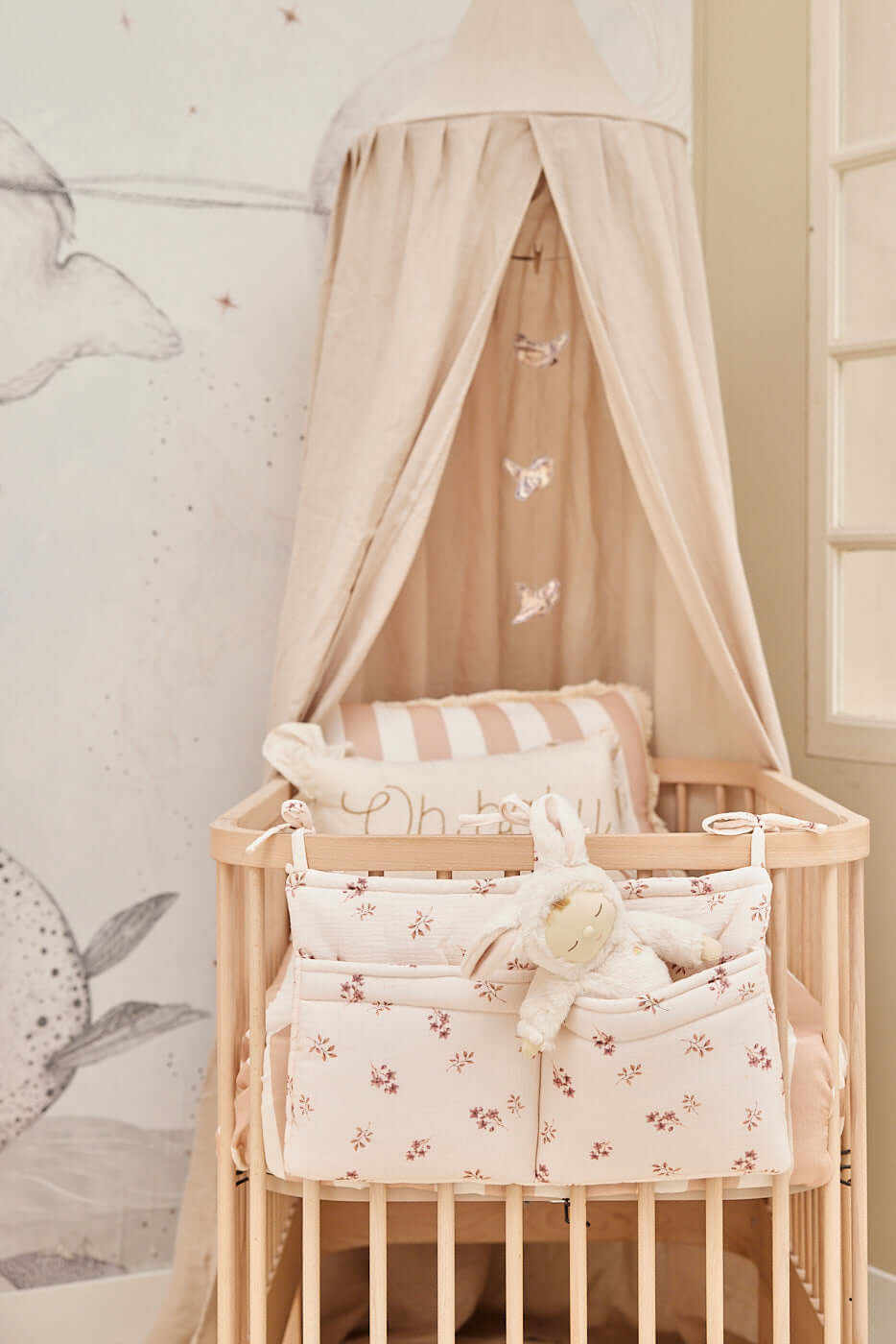 Matuu Bed Canopy, Natural Linen, Beige