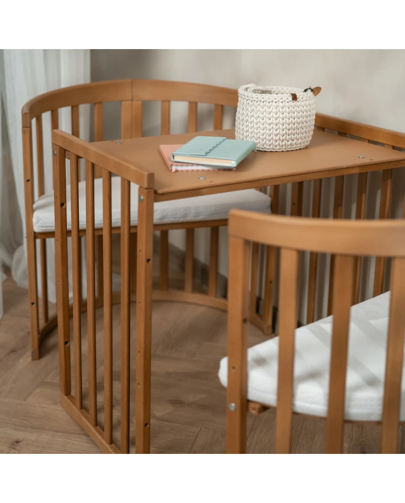Waldin, Oval Pinnasänky 7in1 + Patja, Walnut