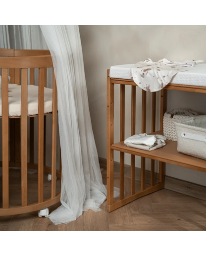 Waldin, Oval Pinnasänky 7in1 + Patja, Walnut