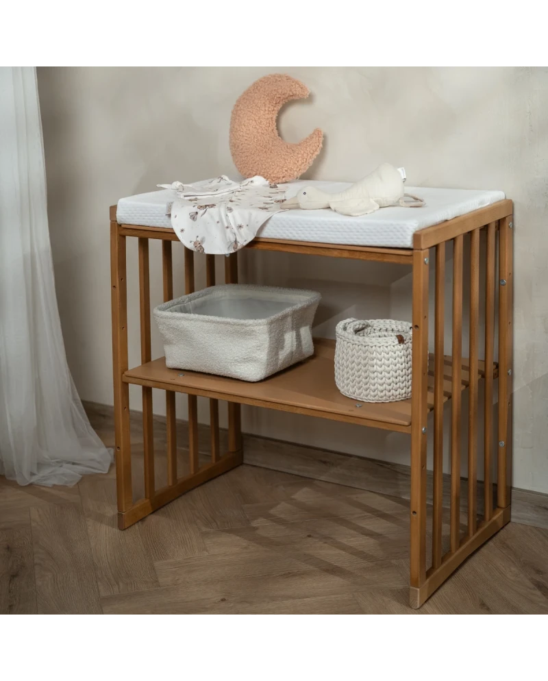 Waldin, Oval Pinnasänky 7in1 + Patja, Walnut